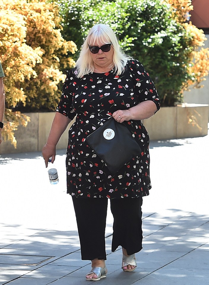 Giggs's mother Lynne arrives at court to watch the proceedings of her son's case