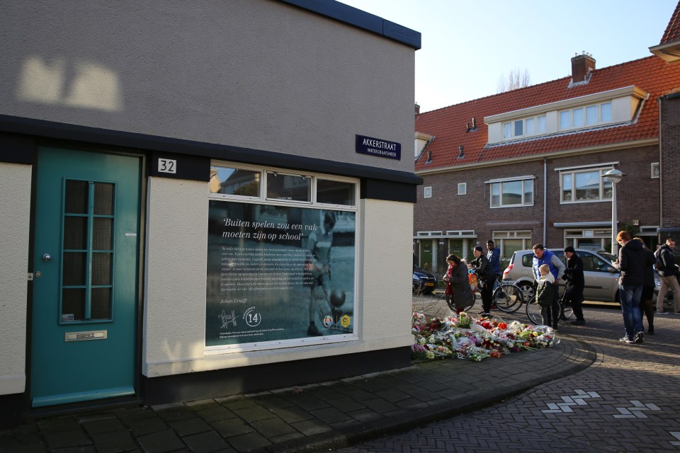 Flowers were laid at the house in tribute to the icon when he passed away