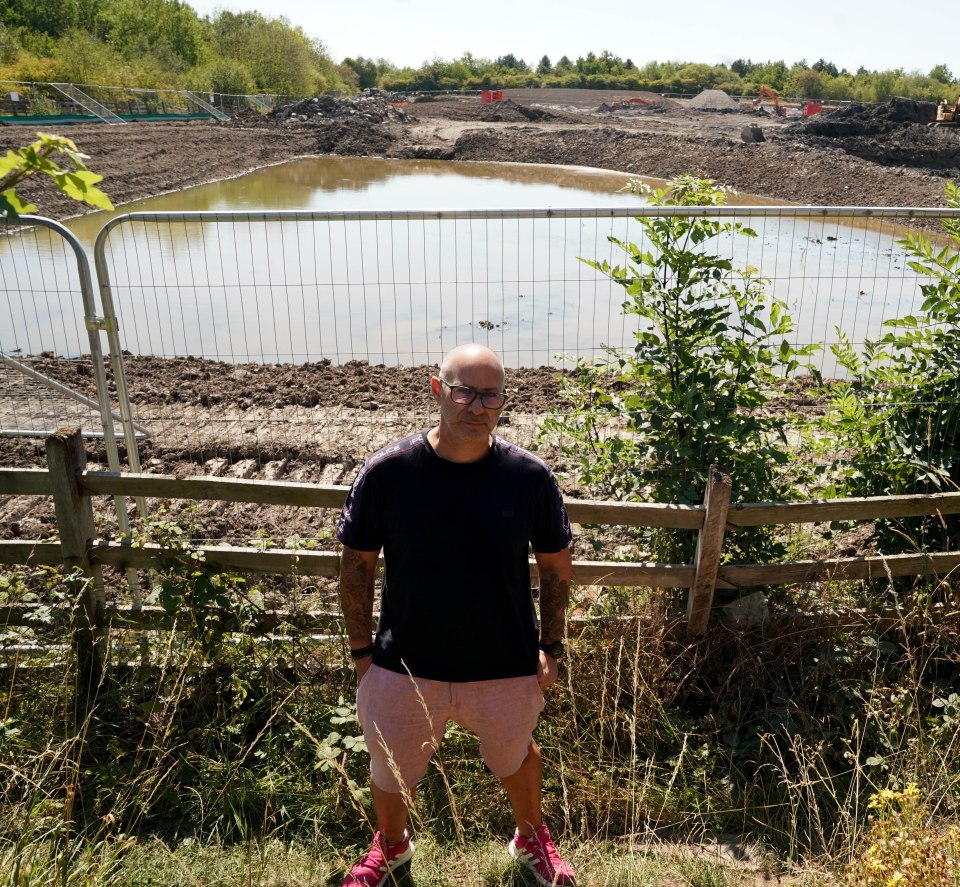 Resident Damien Mayhew blasted the vile stench of POO coming from a putrid pool of stagnant water near his home