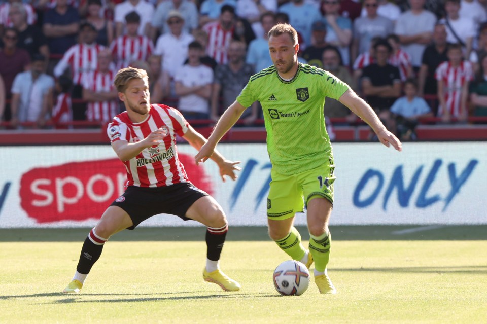 Eriksen was booed by Brentford fans upon his return to the club