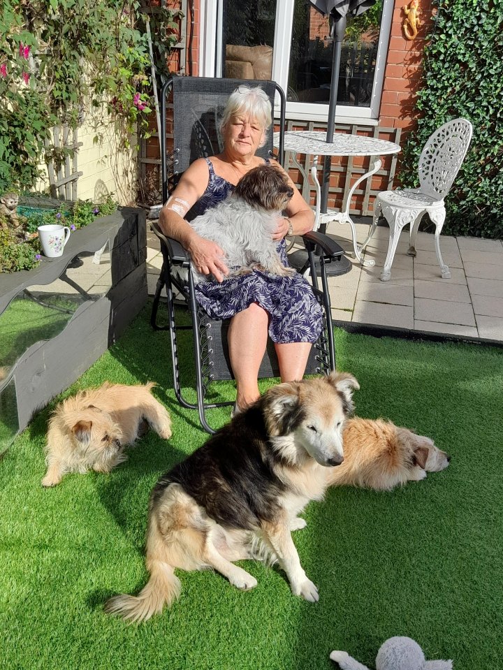 Wendy Hayes with her dogs