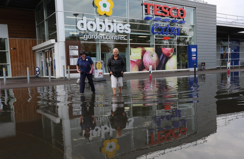 A Tesco in Inverness was closed  due to flooding yesterday