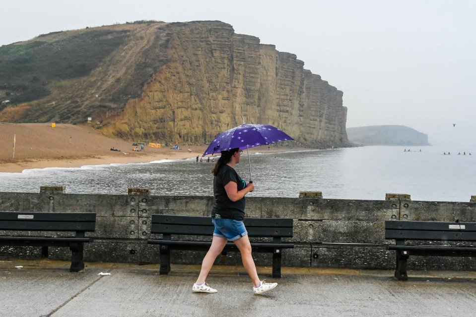 Holidaymakers at the seaside resort of West Bay in Dorset face a few days of drizzle