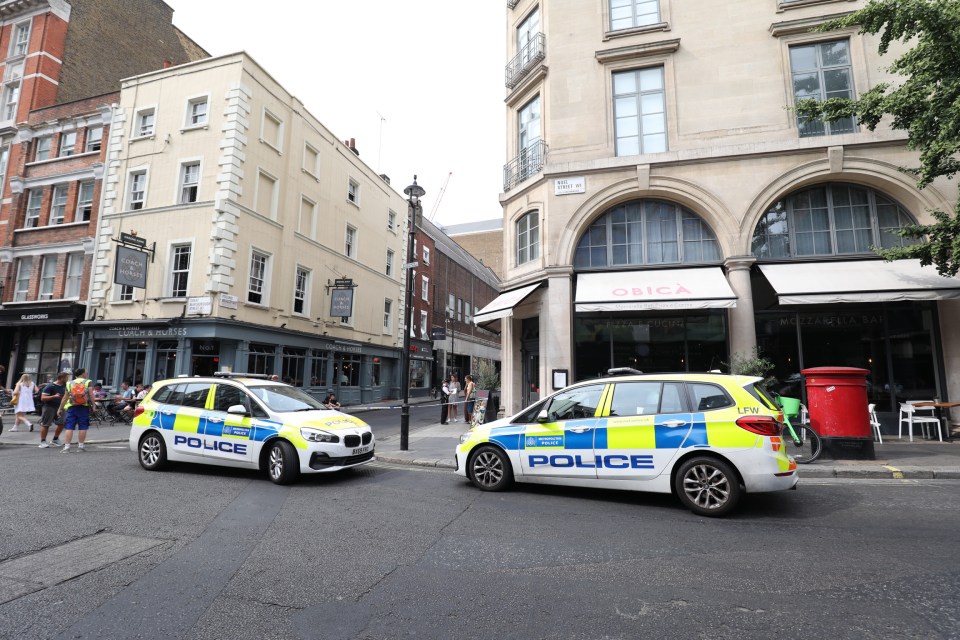 Police blocked off the street with a cordon