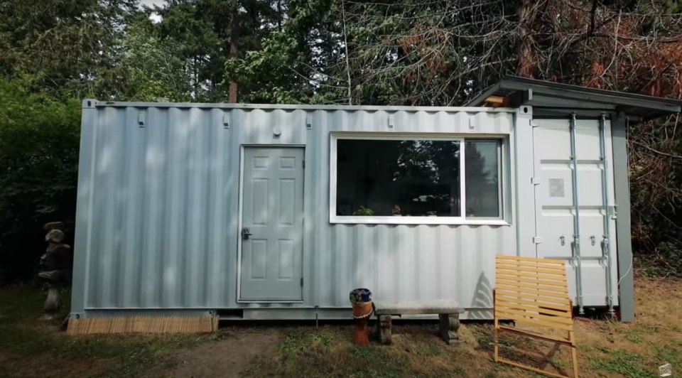 The 20ft shipping container cost less than £10 to convert into a home