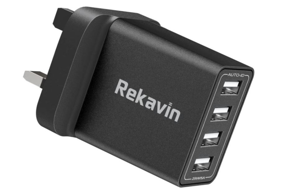 The Rekavin four port charger means that travellers only need to pack on plug