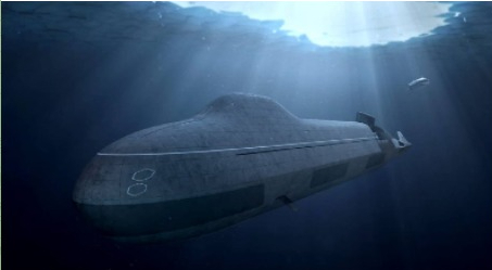 The submarine is designed to be hard to detect