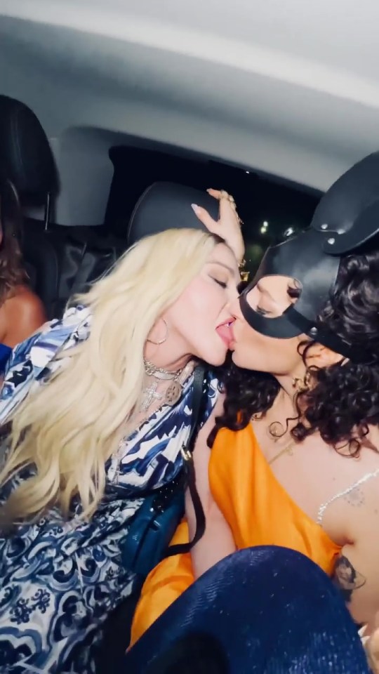 Madonna French kissed two women on her birthday