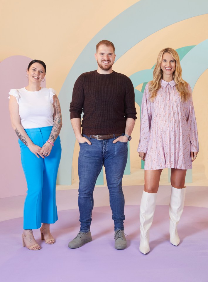 Steph, who appears in episode one, with presenter Vogue Williams and Ryan, who will appear in a later show