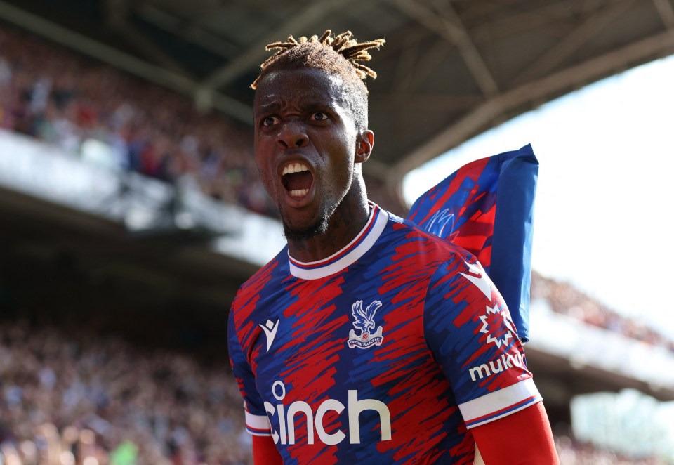 Wilfried Zaha scored twice against Aston Villa last weekend