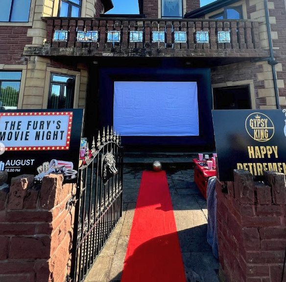 A giant screen was on show for the movie night