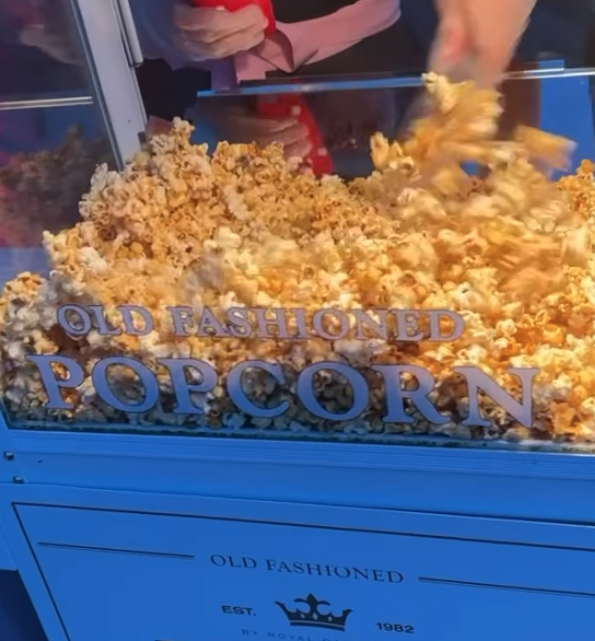 A popcorn machine had been drafted in to cater the event