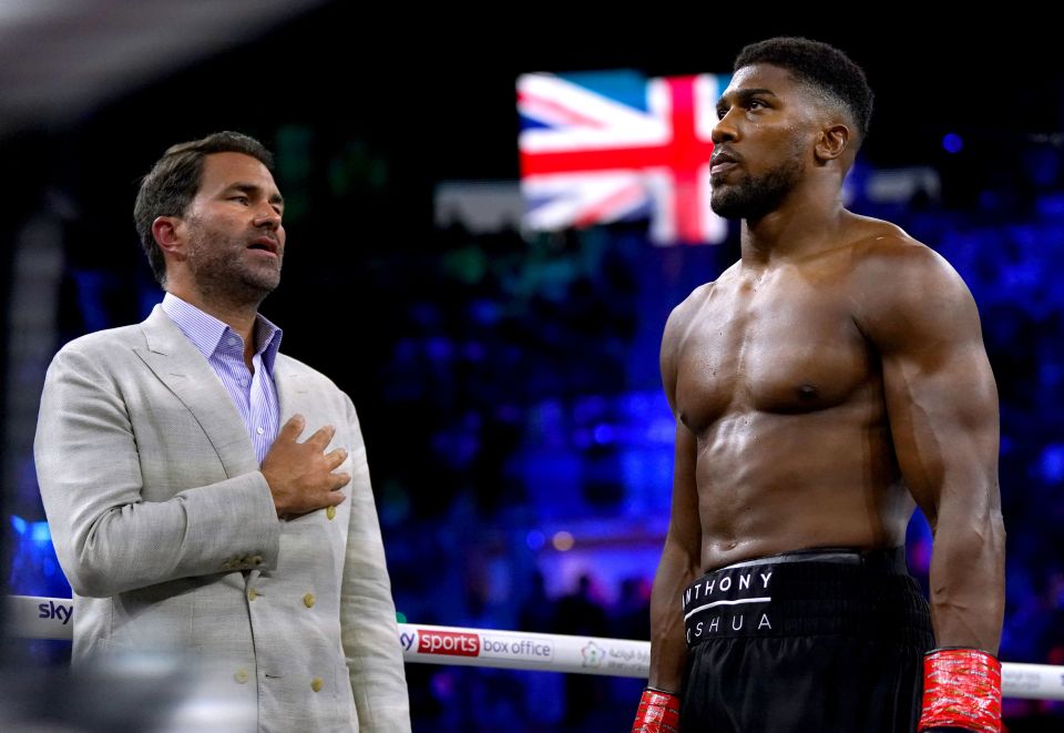 Promoter Eddie Hearn and Anthony Joshua