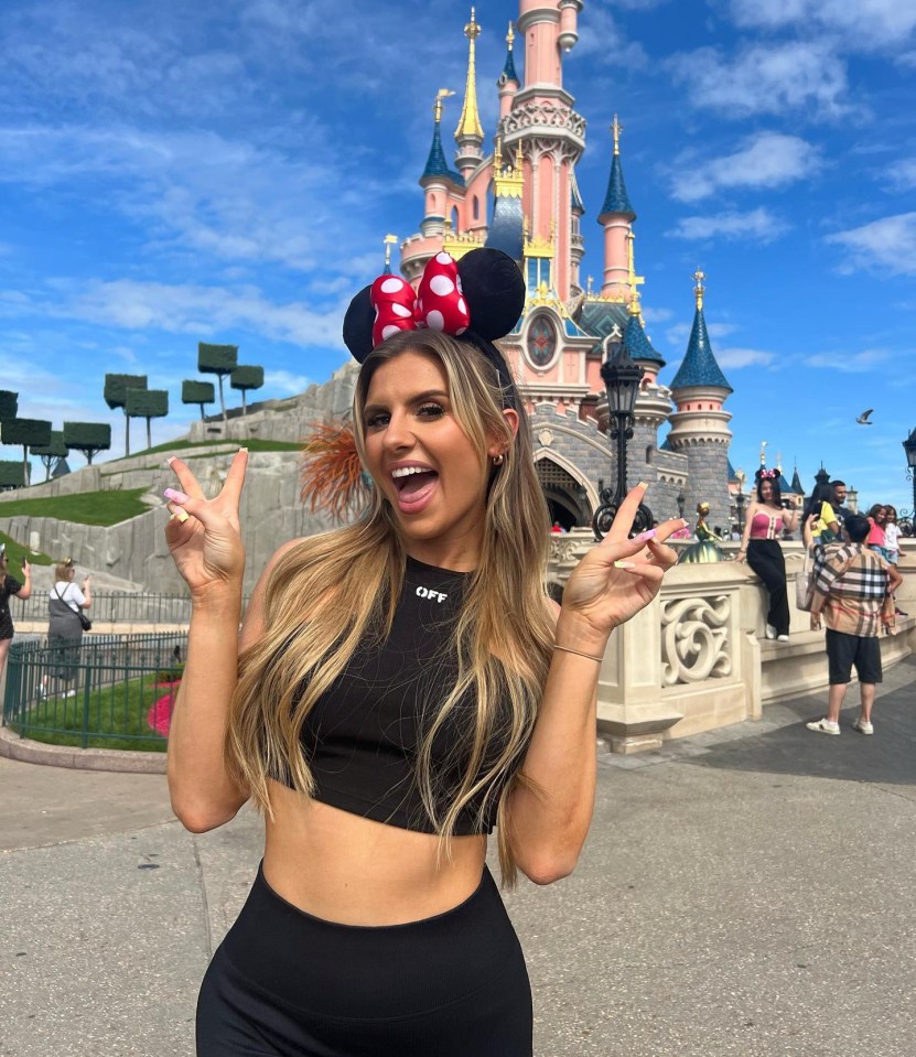 Chloe Burrows and boyfriend Toby Aromolaran are celebrating their first anniversary in Disneyland