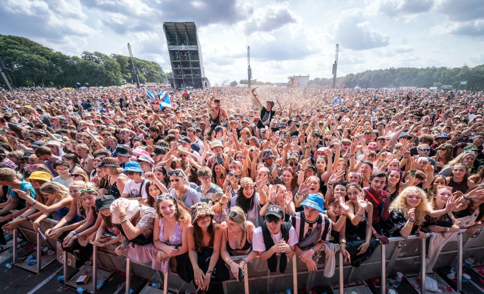 A packed-in crowd ready to watch their favourite bands in Leeds