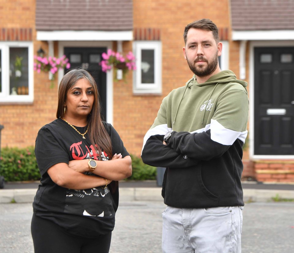 Residents Aman Kaur and Micky have been left with an unfinished main road in their new-build estate after the builders went into bankruptcy