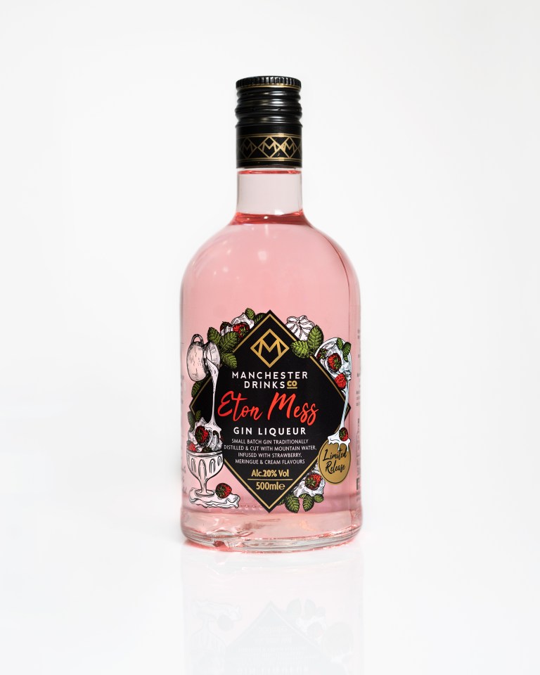 The new Manchester Drinks Eton Mess gin liqueur lands at Home Bargains this week, priced £7.99 a bottle