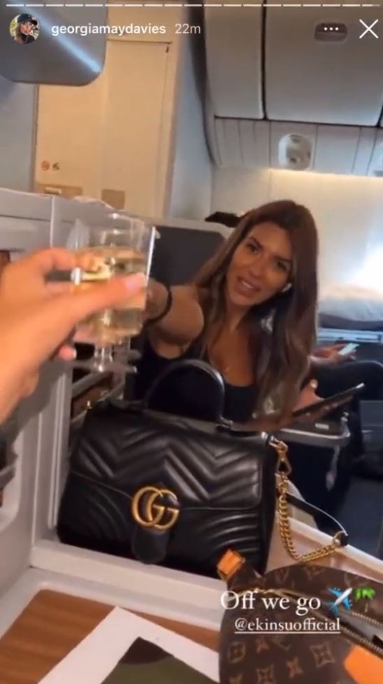 Ekin-Su and her pal flew first class to LA