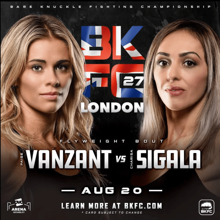 VanZant and Sigala were due to clash in the co-main event of BKFC London on Saturday night