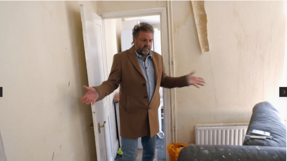 Martin said the property was 'minging' and gasped 'let's leave' after seeing how damaged the house was