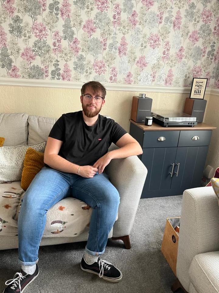 Dylan Heath in his living room