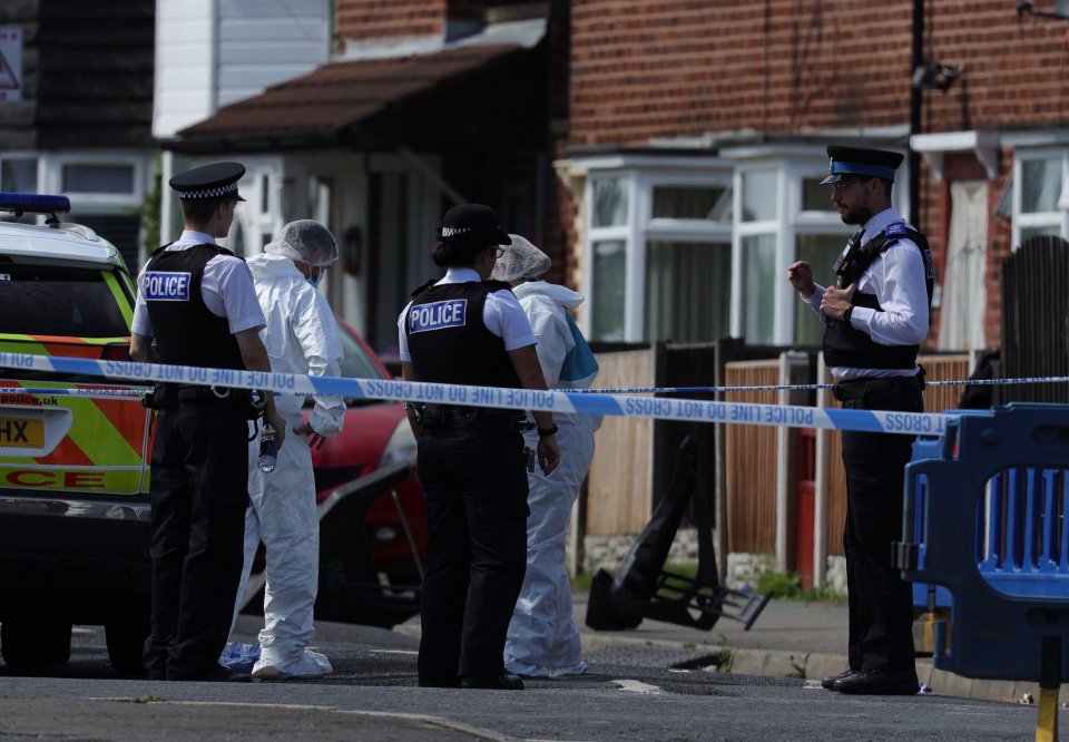 Police on the scene in Knotty Ash, Merseyside