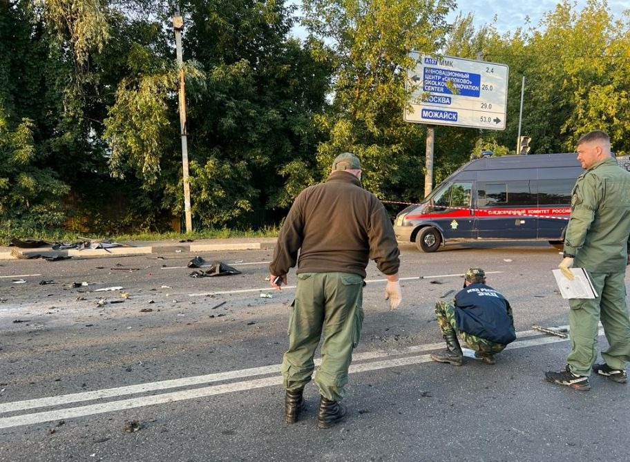 The explosion tore through the car on the outskirts of Moscow on Saturday