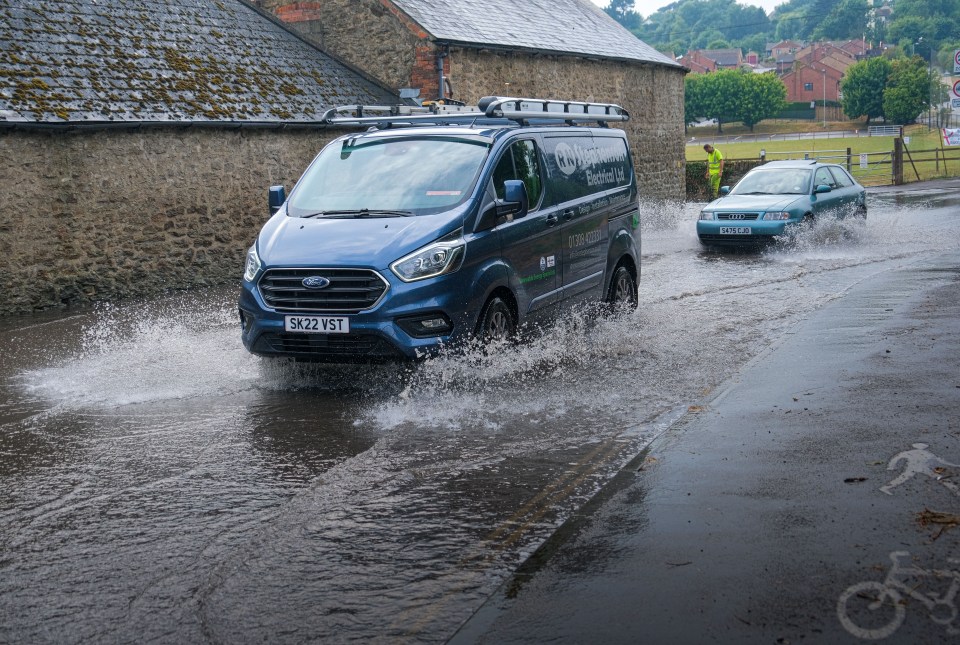 Torrential rain and flash flooding caused road closures in Bridport, Dorset