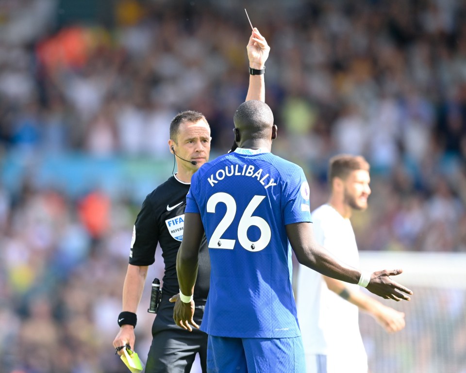 Koulibaly was shown a second yellow card and dismissed in the latter stages