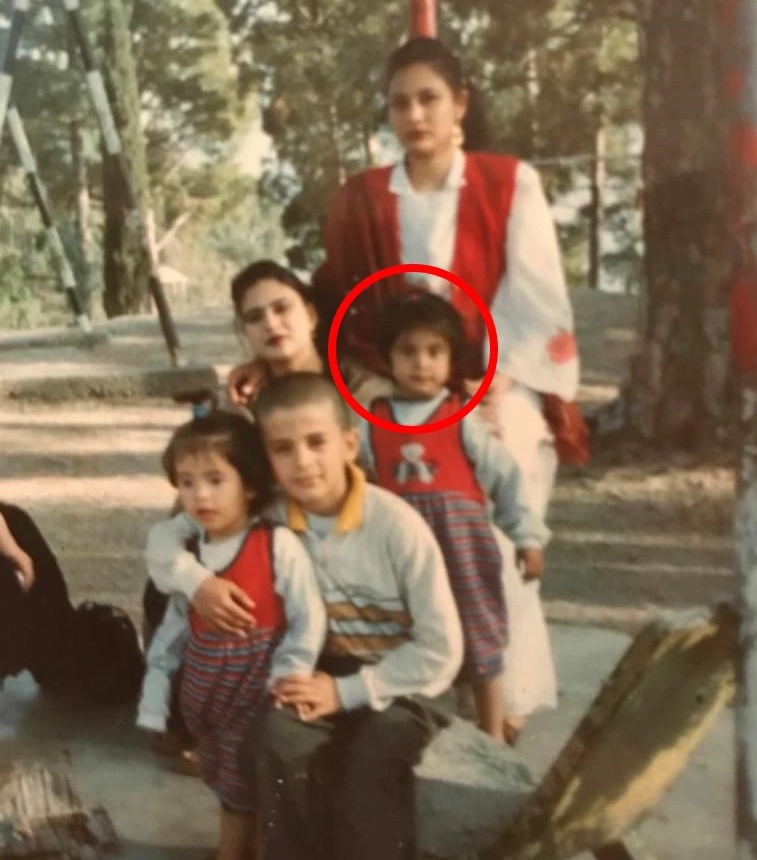 Lida, circled, and her mum Brishna in Turkmenistan