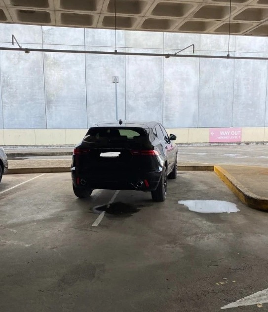 The driver was seen taking up two parking spaces