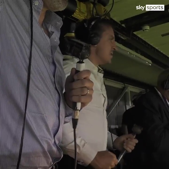 Neville watched on from the gantry as Man Utd went on the counter attack