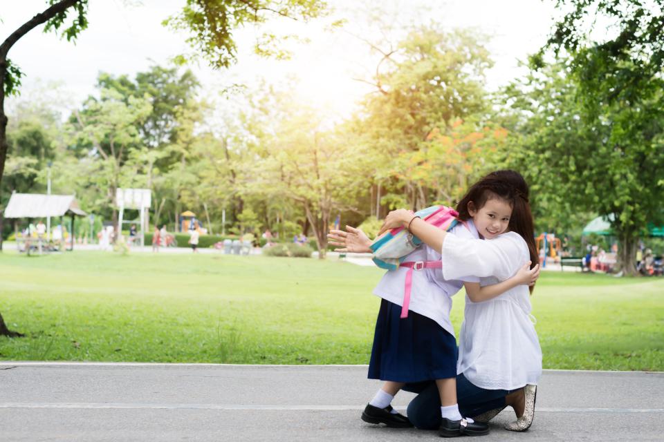 Dropping kids off for their first day is an emotional experience for both parents and their children