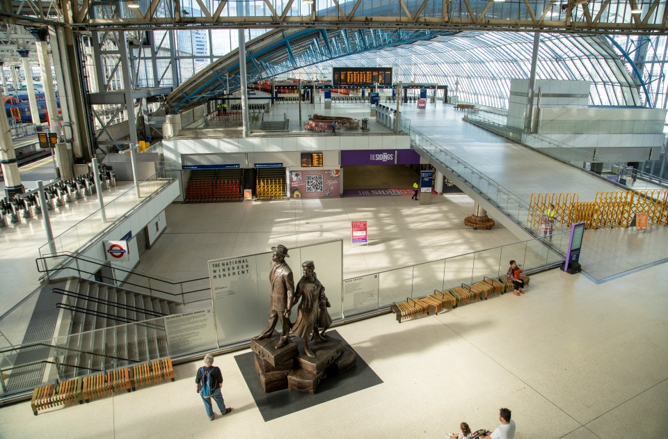 Waterloo in London was virtually empty today as yet another round of train strikes hobbles the UK