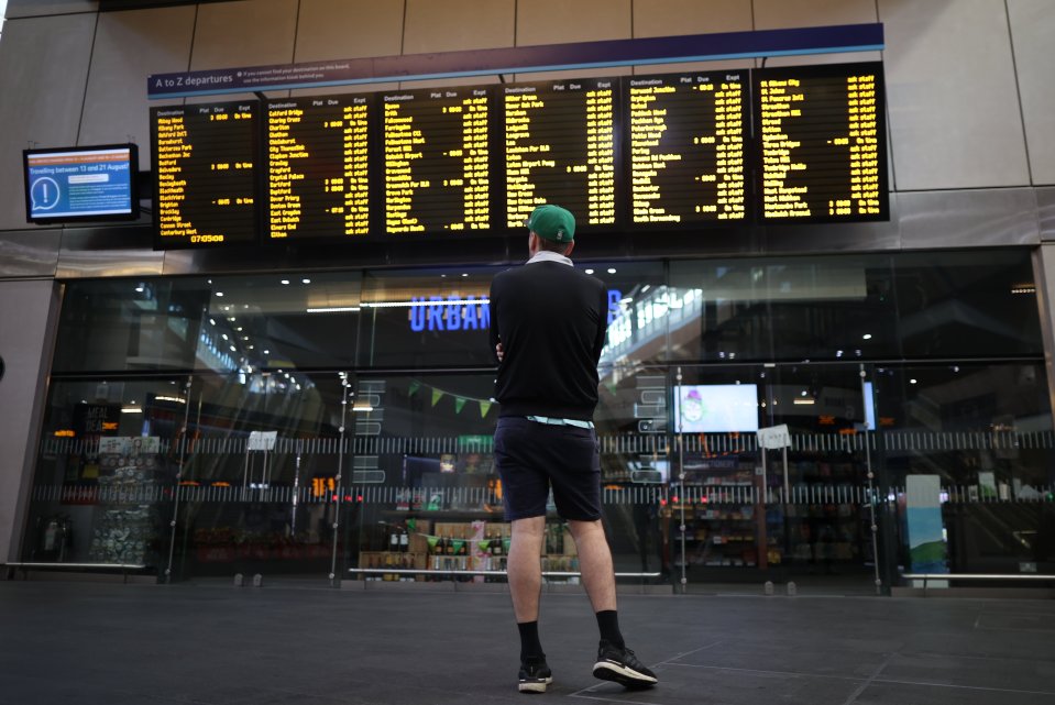 A would-be traveller scanned the boards at London Bridge