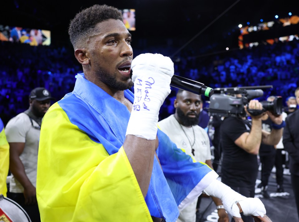 A fired-up Joshua praised Usyk in his post-fight interview