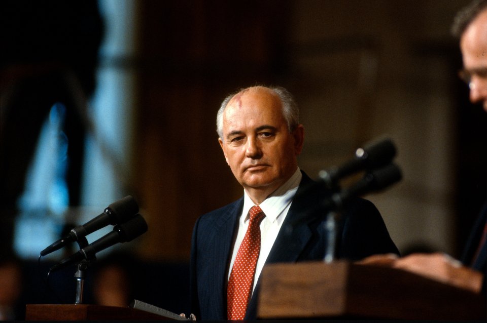 President Mikhail Gorbachev, seen here in 1990, has died at the age of 91