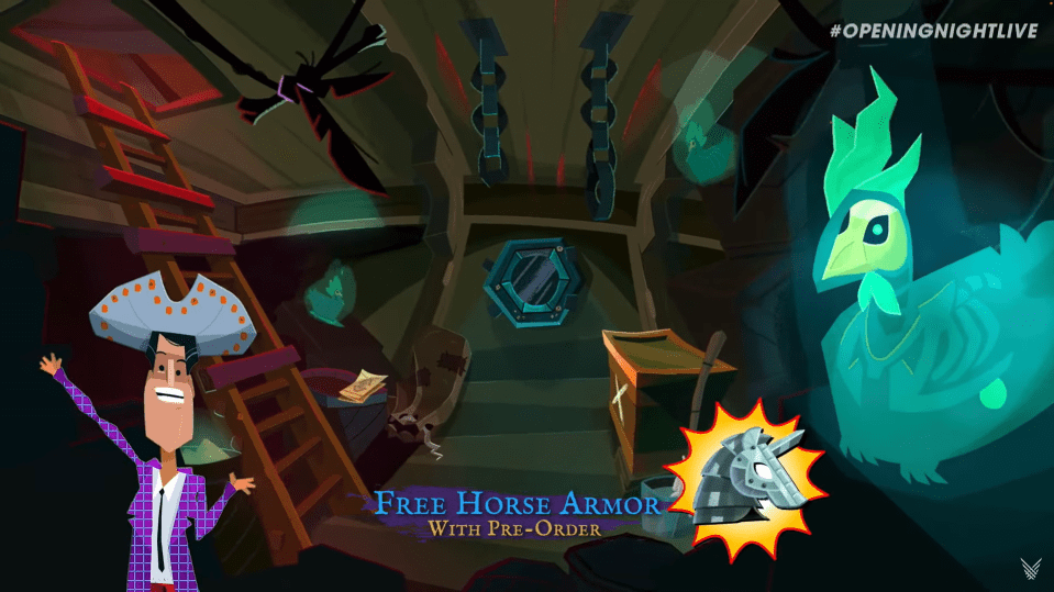 Return of Monkey Island is giving Free Horse Armor as a pre-order bonus.