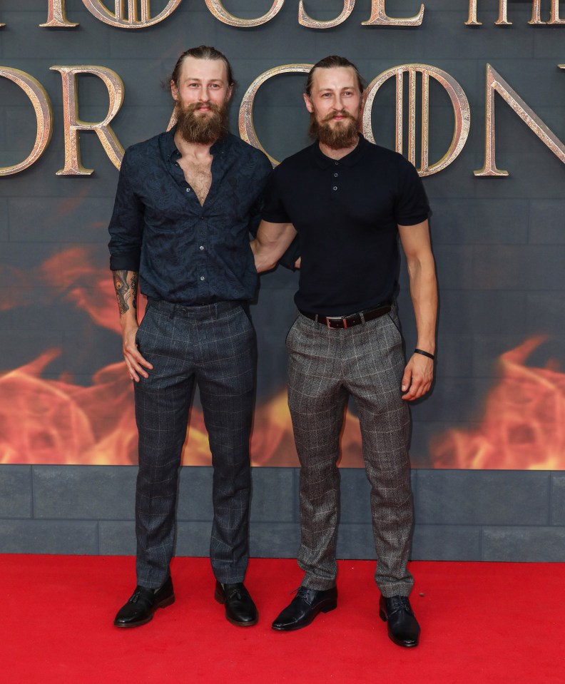 Te 32-year-old twins looked totally different on the House of the Dragon red carpet with long hair and bushy beards