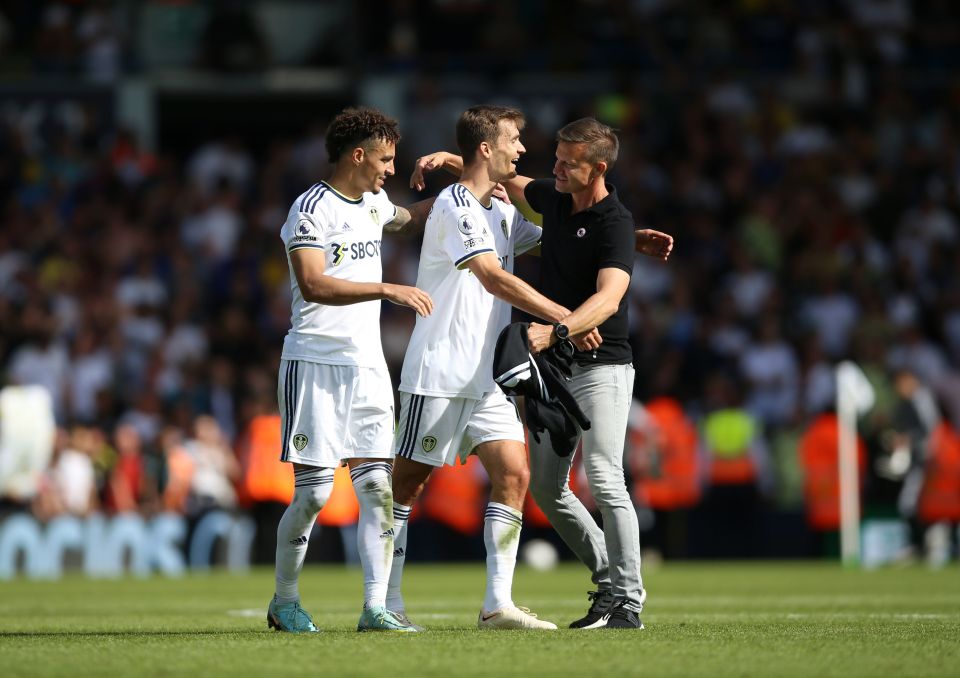 Marsch celebrates with his players at the final whistle