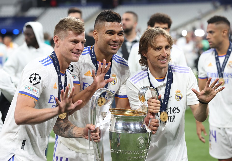 Casemiro and Toni Kroos formed a formidable trio with Luka Modric at Real Madrid