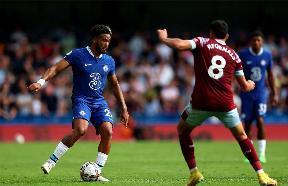 James in action for Chelsea against West Ham