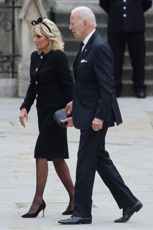 US President Joe Biden and First Lady Jill were seen arriving at Westminster Abbey this morning