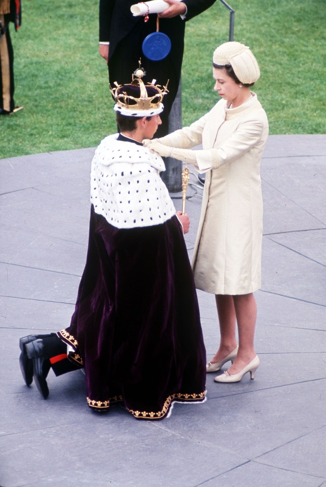 The Queen and Charles' investiture as heir in 1969