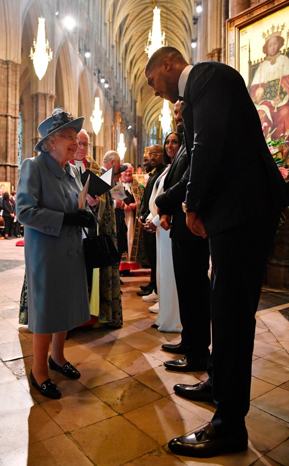 Anthony Joshua pictured with Her Majesty back in 2020