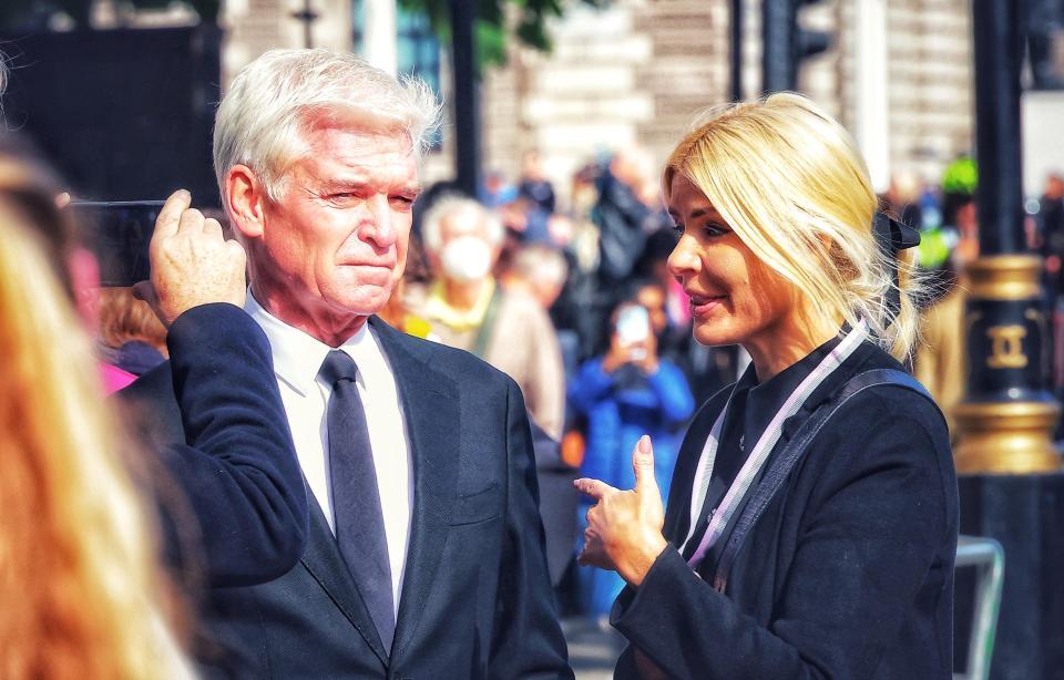 Phillip Schofield and Holly Willoughby outside Westminster Hall