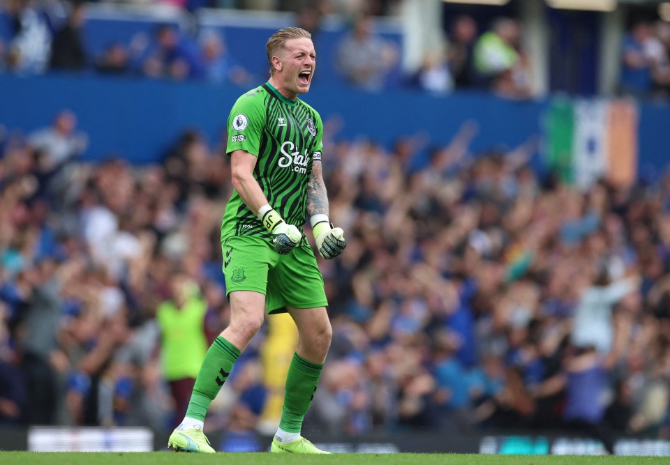 Jordan Pickford starred in the Merseyside derby