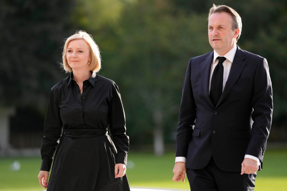 Liz Truss and her husband Hugh O'Leary arrive at Buckingham Palace