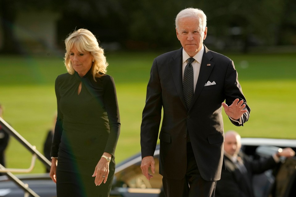 Biden and Jill arrive at Buckingham Palace for Sunday's reception of world leaders