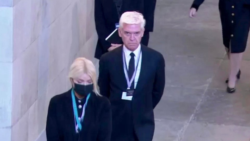 Phil and Holly pictured on their controversial visit to see Her Majesty's coffin at Westminster Hall